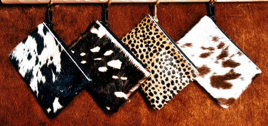 Cowhide Mini Zipper Pouch